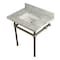 Kingston Brass 30X22 Marble Vanity Top W/ Brass Feet Combo, Marble/ Nickel KVPB3030MBSQ8 - alternate 1